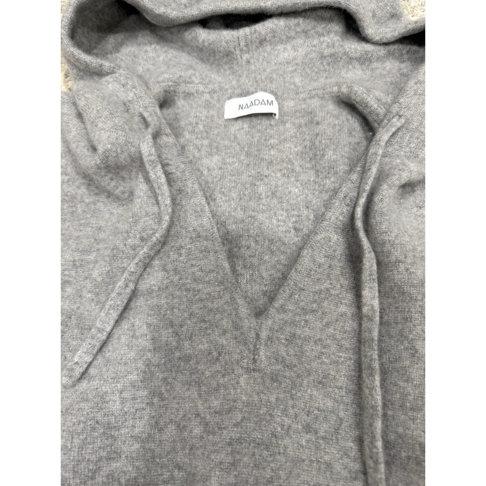 NAADAM Layered 100% Cashmere Hoodie Oversized Sweater in Grey Color sz M $465 - Picture 5 of 10